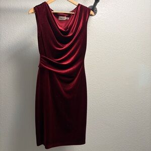 Eliza J velvet Sparkle Dress Women’s Size 4 Maroon scoop neck sleeveless dress